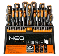 Викрутки Neo Tools набір 37шт, 20 біт, SL,PH,PZ,Torx,H, сталь S2, з підставкою фото