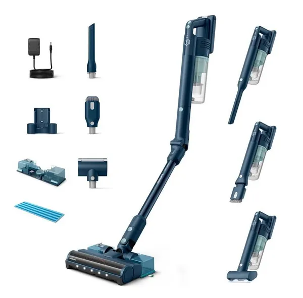 Пылесос Philips беспроводный Flex Series 5000, влажная уборка, конт пыль -0.27л, автон. раб. до 60мин, PowerCyclone 10, серо-зеленый