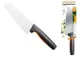 Кухонний ніж поварський Santoku Fiskars Functional Form, 16см, нержавіюча сталь, пластик, чорний