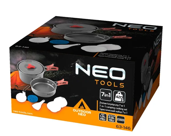Набір посуду туристичного Neo Tools, 7 в 1 фото №22