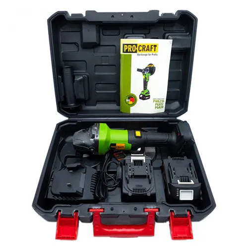 Акумуляторна болгарка безщіткова (125 мм, 20 В) Procraft PGA-20 (акумуляторна шліфмашина кутова) купити онлайн