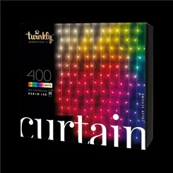 Гірлянда Smart LED Twinkly Curtain RGBW 400 IP44 1.45х2.1м кабель прозорий фото