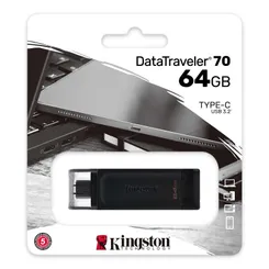 Накопичувач Kingston   64GB USB 3.2 Type-C Gen 1 DT70 фото