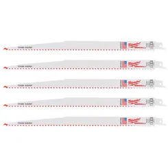 Полотно для шабельних пил THIN KERF FANG TIP MILWAUKEE, 300х5,0мм, (5шт), (деревина з цвяхами) фото