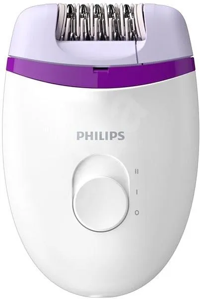 Эпилятор  Philips Satinelle Essential дисковый, от сети, пинцет.-20, сух., бело-фиолетовый