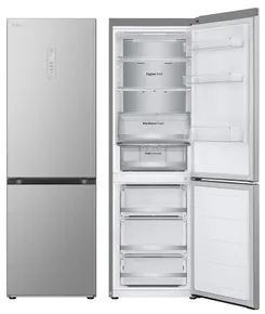 Холодильник LG з нижн. мороз., 186x60х68, холод.відд.-190л, мороз.відд.-44л, 2дв., E, NF, інв., диспл зовн., Fresh Сonverter, Metal Fresh, сріблястий фото