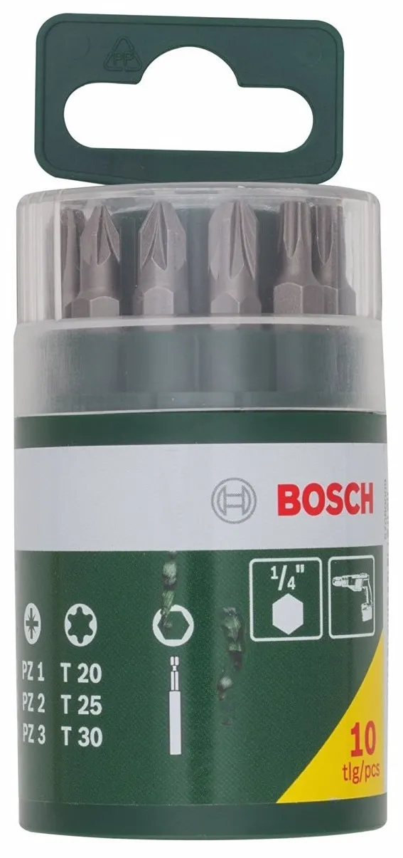 Биты Bosch, набор 9шт, битодержатель, PH,PZ,T, 25мм, кейс цена в Украине
