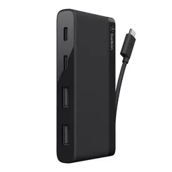 Хаб Belkin USB-C > 2xUSB-C/2xUSB-A, Travel, чорний фото