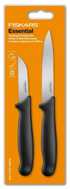 Набір ножів для чищення Fiskars Essential Small, 2шт, блістер фото
