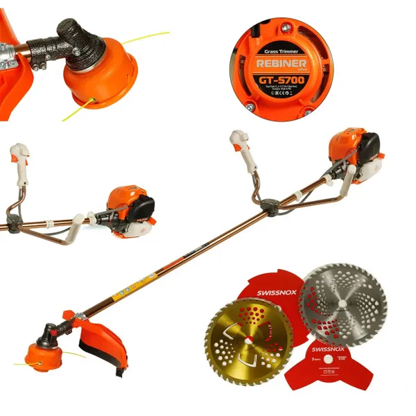 Мотокоса Rebiner GT-5700 4-тактна / Тример бензиновий / Бензокоса ручна для косовиці трави