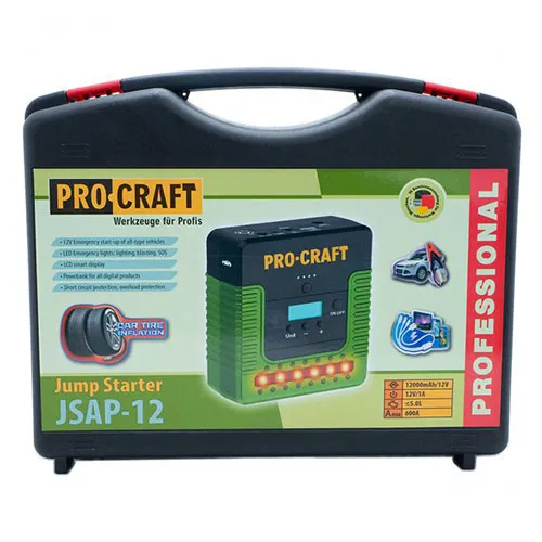 Пуско-зарядное устройство Procraft JSAP12 многофункциональное PowerBank ПаверБанк отзывы