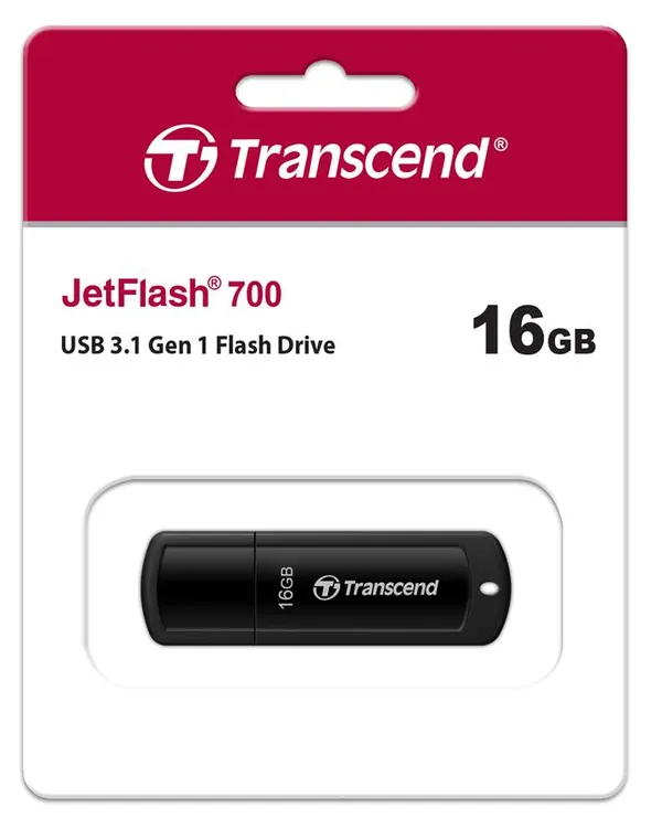 Накопичувач Transcend  16GB USB 3.1 Type-A JetFlash 700 Чорний