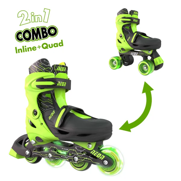 Роликовые коньки Neon Combo Skates Салатовый (Размер 34-37)