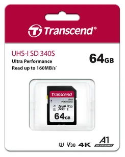 Карта пам'яті Transcend SD  64GB C10 UHS-I U3 R160/W50MB/s 4K фото