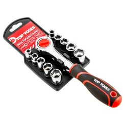 Набір торцевих головок Top Tools, 1/4", 12шт, з тріскачкою фото