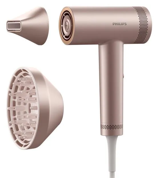 Фен Philips 8000 Series, 1400Вт, 3 режими, іонізація, хол. обдув, турборежим, рожевий