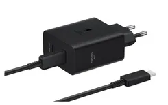 Зарядное устройство сетевое Samsung 50Вт 2xUSB-С, кабель USB-C > USB-C, 1.8м, черный фото