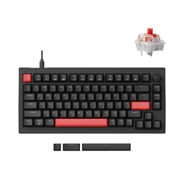 Клавиатура механическая Lemokey X4 84Key, Keychron Red, USB-A, QMK/VIA, Hot-Swap, EN/UKR, RGB, чорний