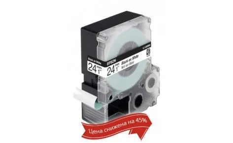 Картридж с лентой Epson LK6WBN принтеров LW-700 Std Blk/Wht 24mm/9m