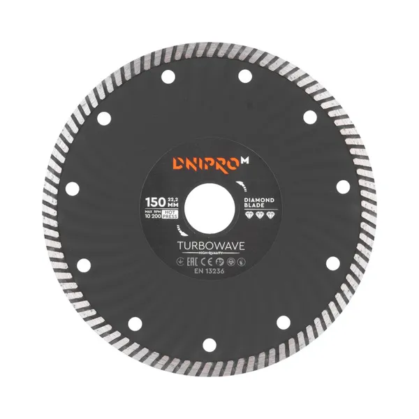 Алмазний диск Dnipro-M 150 22,2 мм Turbowave фото №1