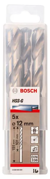 Свердло Bosch HSS-G  12 мм., 5 шт., по металу