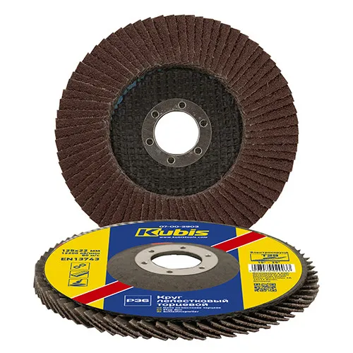 Круг шлифовальный лепестковый (125 мм, Р80) конусный Kubis 07-00-2908