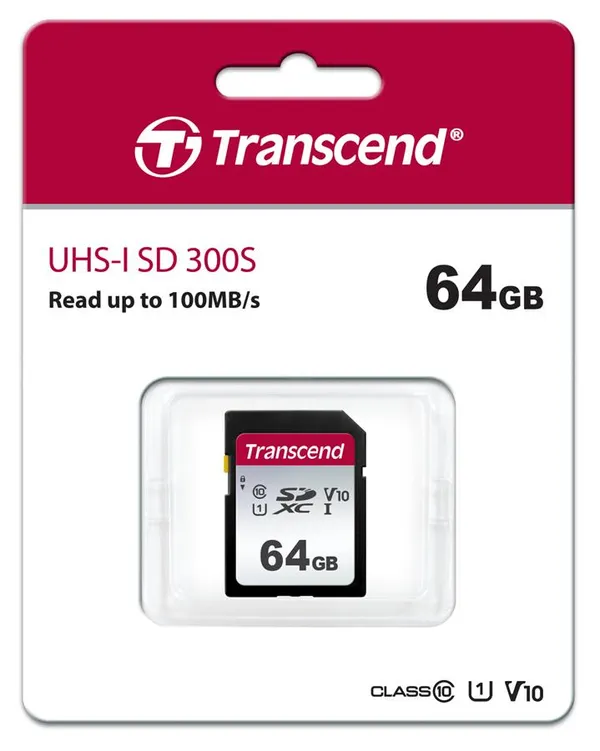 Карта пам'яті Transcend SD  64GB C10 UHS-I  R100/W20MB/s