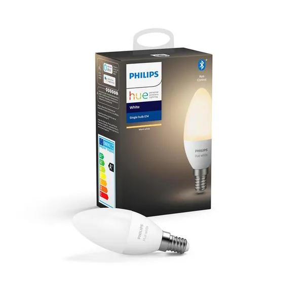 Лампа розумна Philips Hue E14, 5.5W(40Вт), 2700K, White, ZigBee, Bluetooth, димування