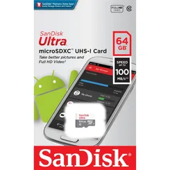 Карта пам'яті SanDisk microSD   64GB C10 UHS-I R100MB/s Ultra фото