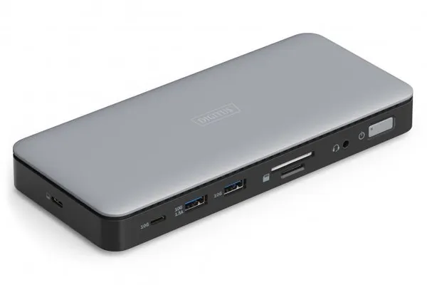 Док-станція DIGITUS USB-C > 2xHDMI/DP/2xUSB-A/USB-C/SD/MicroSD/RJ54/DC/Audio