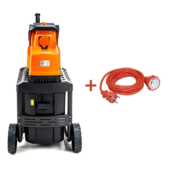 Подрібнювач садовий DS2800/45 KIT, 220В, 2800Вт, гілки до 45мм, ножі, контейнер 60л + подовжувач 10м 3*1,5 помаранч. купить в Украине