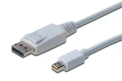 Кабель miniDisplayPort > DisplayPort (M/M) DIGITUS, 2м, білий фото