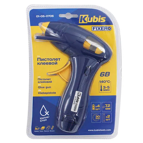 Клей пистолет 6 В, 7.2 мм автономный беспроводной для термоклея Kubis 01-05-0706 купить в Украине