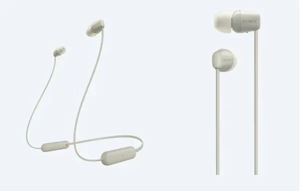 Наушники In-ear Sony WI-C100 BT 5.0, IPX4, SBC, AAC, Wireless, Mic, Бежевый