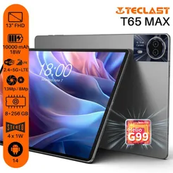 Планшет Teclast T65 Max 13" 8ГБ, 256ГБ, LTE, 10000мА•год, Android, сірий фото