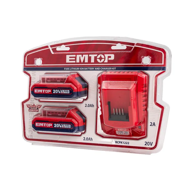 Комплект EMTOP ELBCPK1222 серии P20S (зарядное устройство EFCR20200 + 2 АКБ EBPK20011)