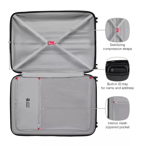 Чемодан Wenger, Prymo, большой, пластик, 4 колеса, черный цена в Украине