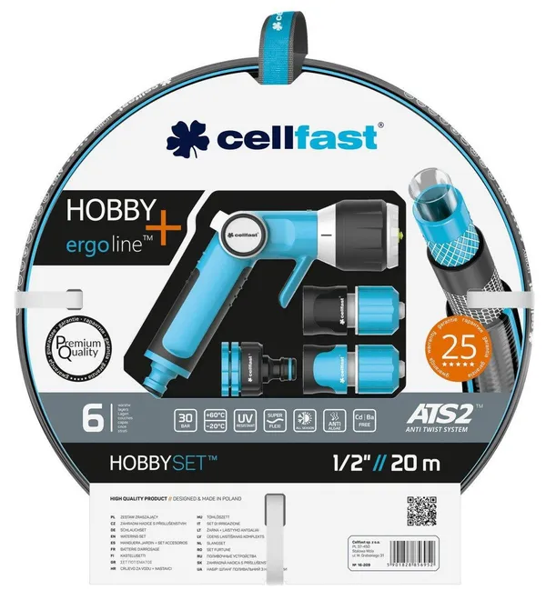 Набір для поливу Cellfast HOBBY ATS2™, 1/2”, 20м з зрошувачем та комплектом підключення ERGO фото №1