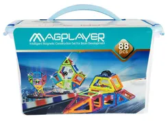 Конструктор Magplayer магнитный набор бокс 88эл фото