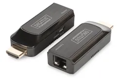 Подовжувач DIGITUS mini HDMI extender over UTP 50m, USB powered, чорний фото