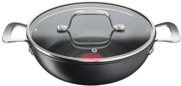 Сотейник з кришкою Tefal Unlimited, 26см, 2.5л, алюміній,скло, чорний