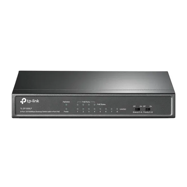 Коммутатор TP-LINK TL-SF1008LP, 8x1FE (4xPoE), 41Вт, Неуправляемый