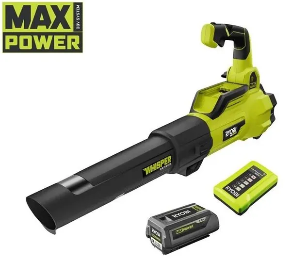 Воздуходув садовый аккумуляторный Ryobi Max Power RY36BLXA-140P 36В 1х4А·ч ЗУ 176км/ч 3.5кг