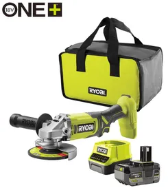 Шліфмашина кутова акумуляторна Ryobi ONE+ RAG18125-1C40S 125мм 18В 1х4А·год 9000об/хв сумка 2.2кг фото