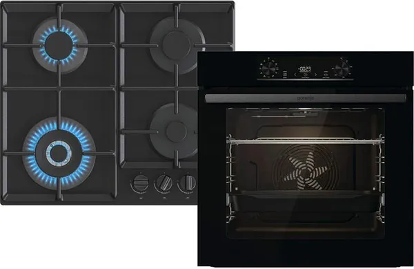 Комплект Gorenje (духовка электрическая BO6735E05B + поверхность газ на стекле GTW641EB), 743549, чорн