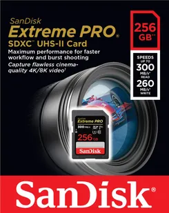 Карта пам'яті SanDisk SD  256GB C10 UHS-II U3 V90 R300/W260MB/s Extreme Pro фото