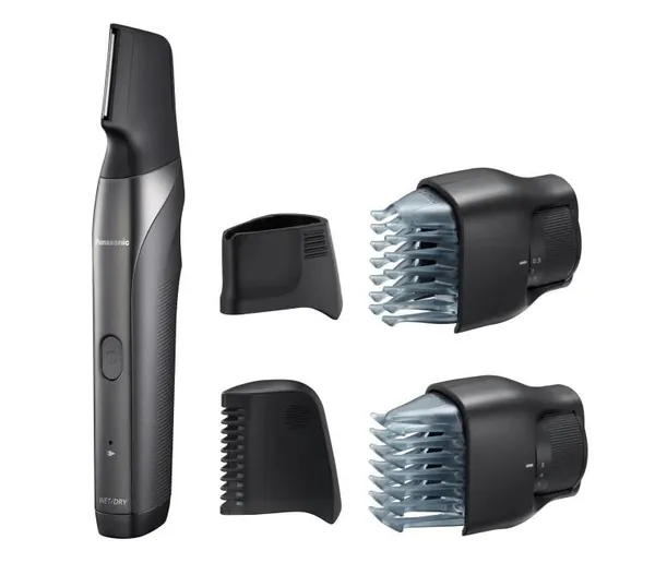 Триммер Panasonic для бороды,усов, тела, сеть+акум., насадок-4, чехол, быстрая зарядка, сталь, серый