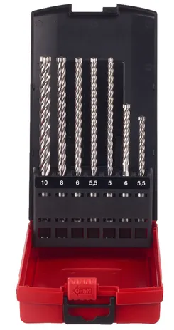 Набір бурів MX4 SDS-PLUS MILWAUKEE (10шт) (діаметри 5/5,5/5,5/6/6/8/10мм) (заміна на 4932492114) фото