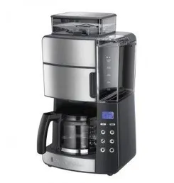 Кофеварка Russell Hobbs капельная  Grind and Brew, 1.25л, молотый, LED-дисплей, черно-металл фото