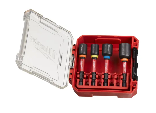 Набір магнитних головок для ударних робіт Shockwave (7 - 8 - 10 - 13мм) (4 шт) Milwaukee, пластиковий кейс